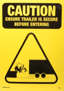 Caution Secure Trailer Sign image